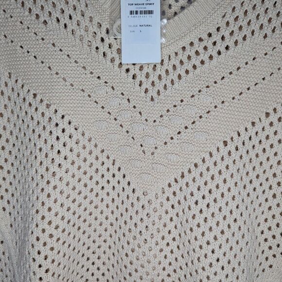 NWT Starling Reine Top Weave Beige mesh sweater vest plus Size woman's small 16 - Picture 5 of 7